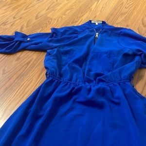 Royal blue, long sleeved dress, 3/4 length sleeves